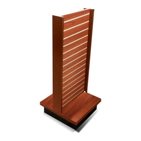 Windmill Slatwall Products Slatwall I Display Fixture With Spinner Base & Casters 24"W x 24"D x 55"H Cherry RTA-DS-I-Cherry